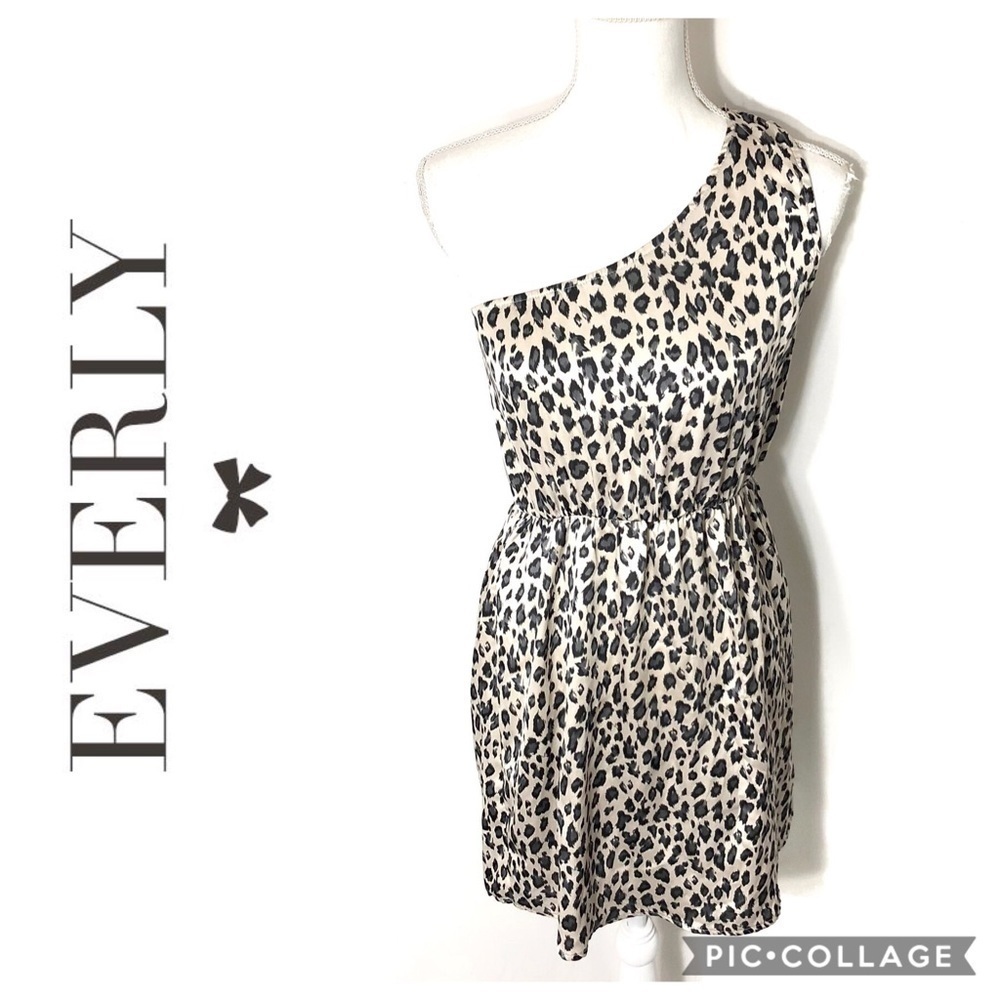 Everly One Shoulder Dress Small Cheetah Print S